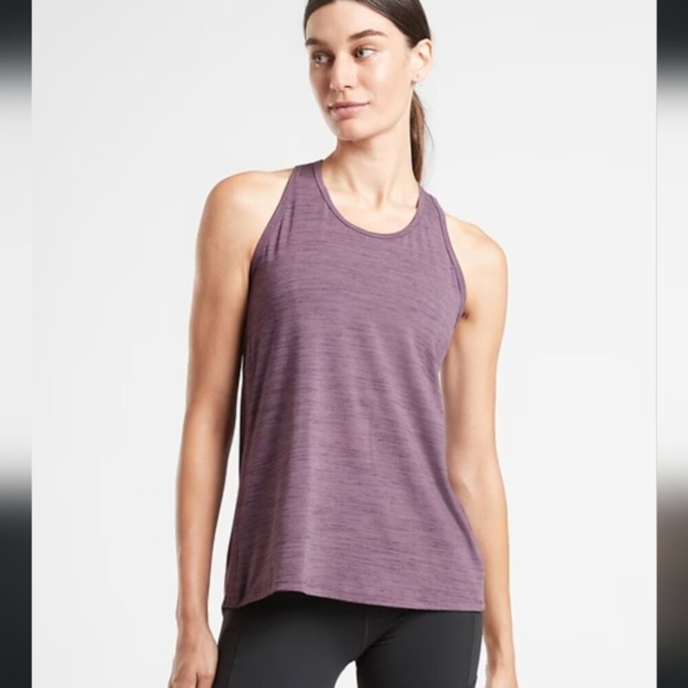 Athleta Essence Spacedye Tie back tank top Volcanic Violet XS